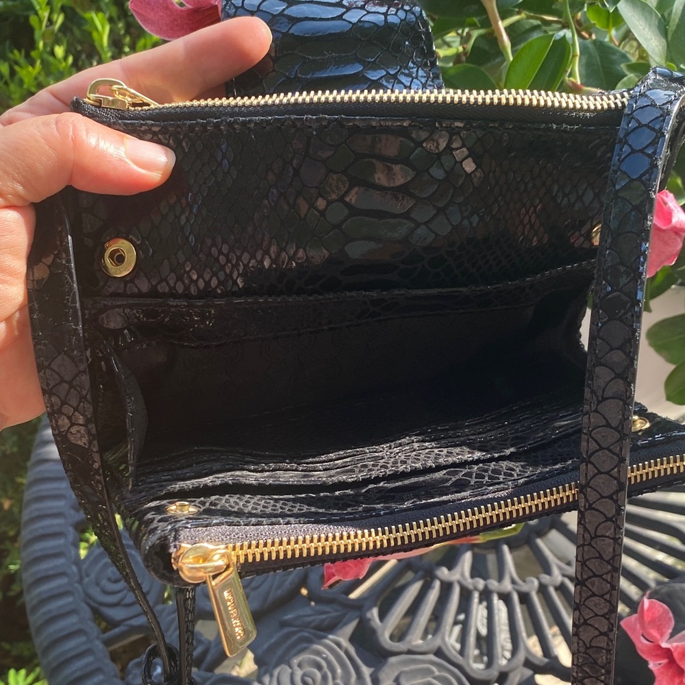 Michael Kors Black Python Embossed Leather Crossb… - image 8